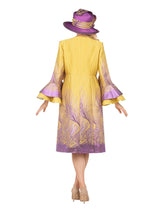 Metallic Ombre 2pc Dress&Long Coat Set-Plus