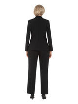 2pc Notch Collar Jkt+Pants Suit-Plus