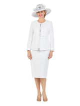 3pc Embellished Clean Lines Skirt Suit-Plus