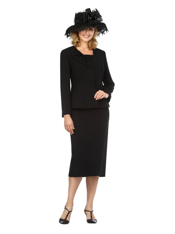 2pc Bow Neck Skirt Suit - Plus