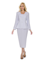 2pc Bow Neck Skirt Suit - Plus