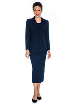 2pc Notch Collar 3-button Skirt Suit-Plus