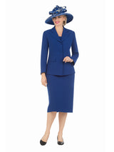 2pc Notch Collar 3-button Skirt Suit-Plus