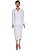 2pc Notch Collar 3-button Skirt Suit-Plus