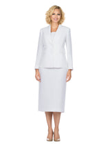 2pc Notch Collar 2-button Skirt Suit-Plus size