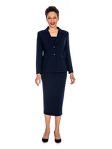 Classic Two-Button Blazer & Midi Skirt Suit Set