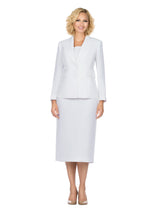 2pc Notch Collar 2-button Skirt Suit