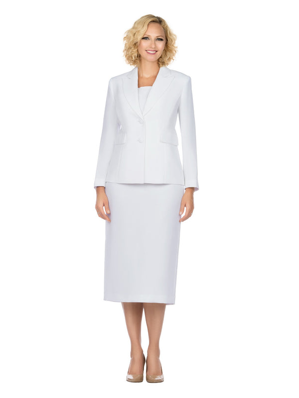 2pc Notch Collar 2-button Skirt Suit