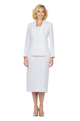 2pc Notch Collar 2-button Skirt Suit