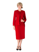 3pc Round Neck Clean Lines Skirt Suit - Plus size