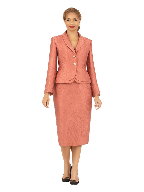 2pc Peplum Jkt+Skirt Suit in Brocade-Plus