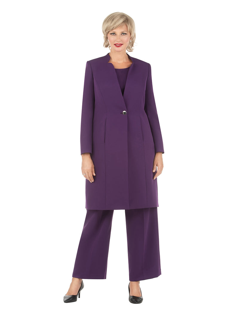 3pc Long Jkt+Cami+Pants Suit-Plus