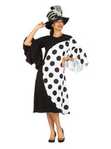 1pc Popcorn&Polka Dot Crepe Contrast Flowy Drs