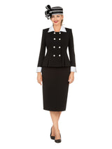 Signature Contrast Crystal Trim 2pc Skirt Suit