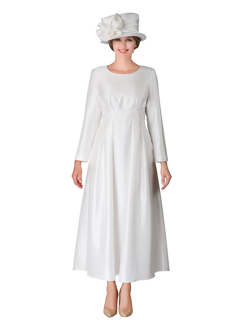 1pc Shantung A-line Simple Dress w/ Belt-Plus size