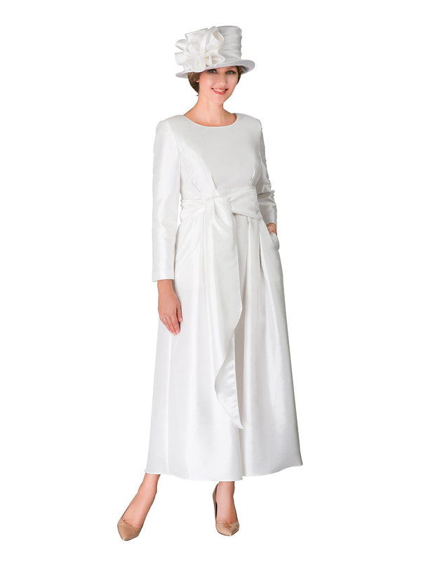 1pc Shantung A-line Simple Dress w/ Belt