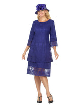 1pc Lux Lace Tiered A-line Dress - Plus