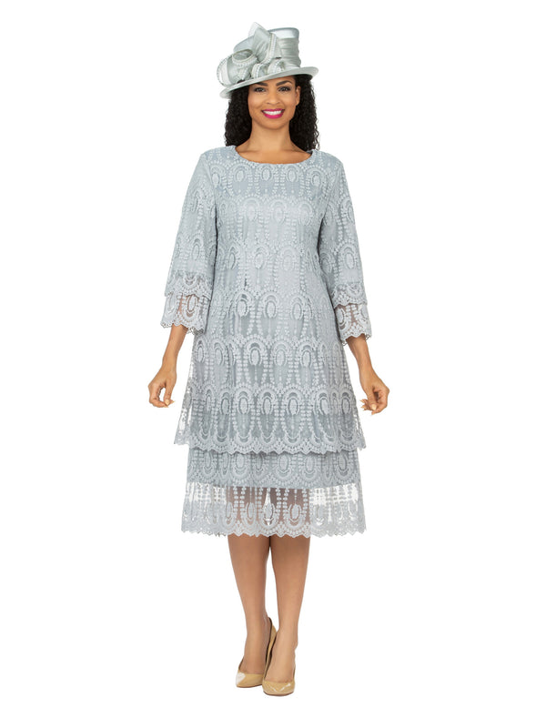 1pc Lux Lace Tiered A-line Dress - Plus