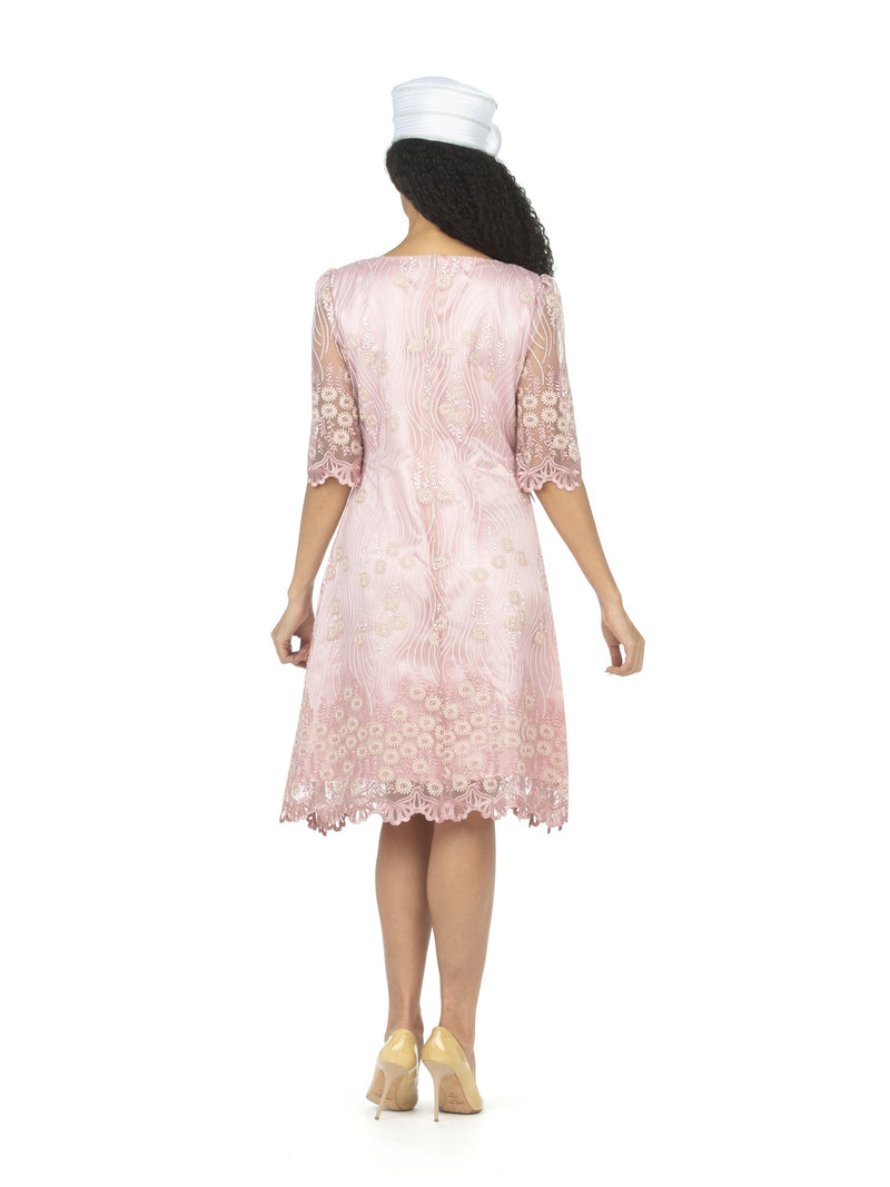 1pc Short Slv Lux Lace A-line Dress - Plus Giovanna Apparel 1pc Short Slv Lux Lace A-line Dress - Plus Giovanna Apparel
