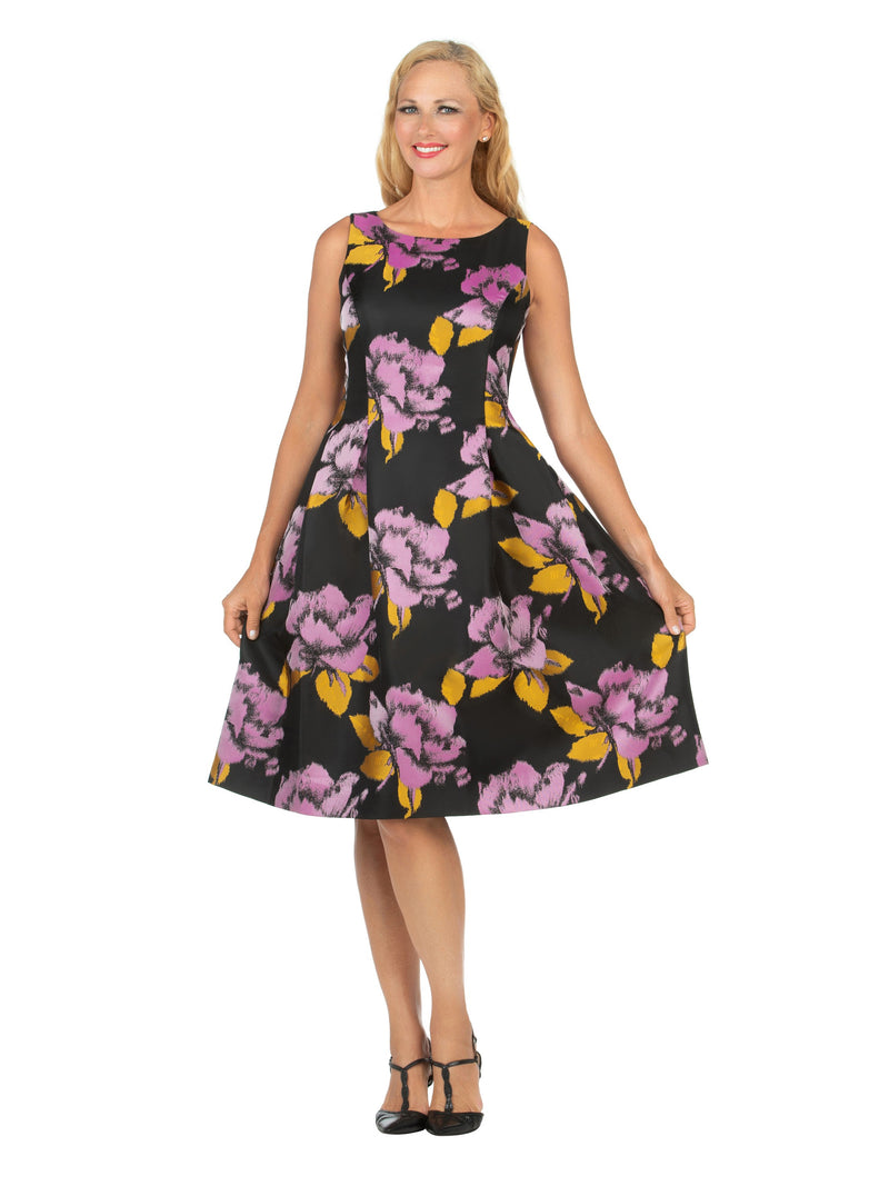 A-line Sleeveless Floral Print Dress