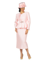 3pc Peplum Silky Twill Skirt Suit - Plus