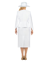 3pc Peplum Silky Twill Skirt Suit - Plus