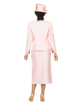 3pc Peplum Silky Twill Skirt Suit