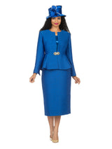 3pc Peplum Brocade Skirt Suit - Plus