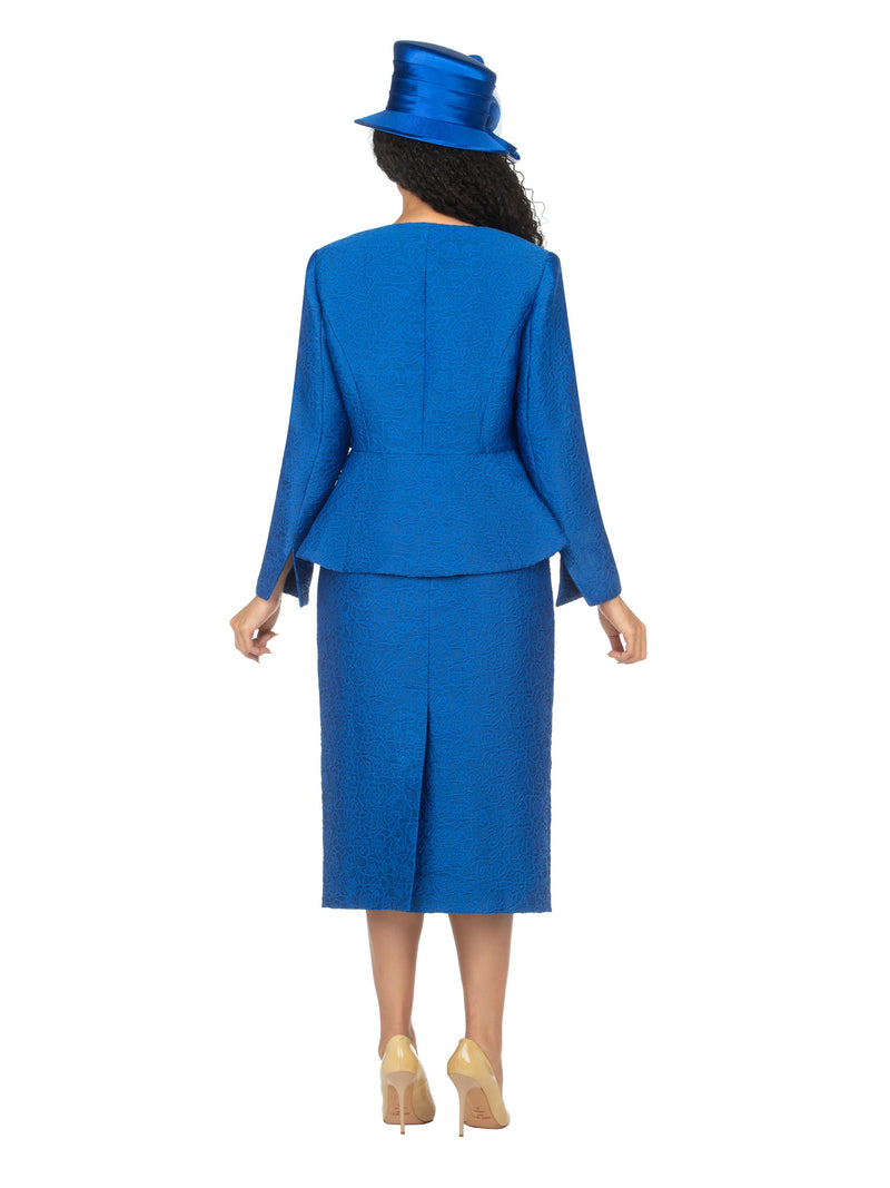 3pc Peplum Brocade Skirt Suit - Plus