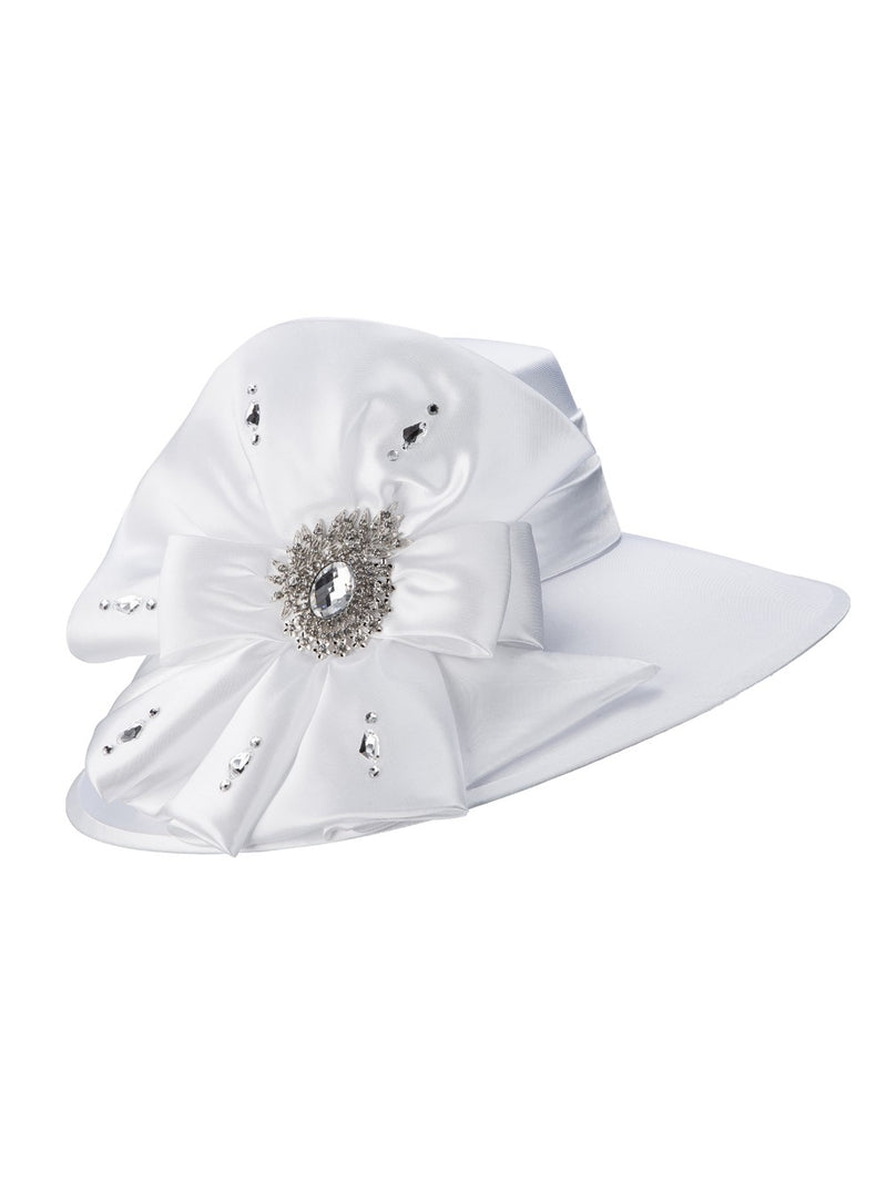 Oversized Embellished Flower Medium Brim Hat